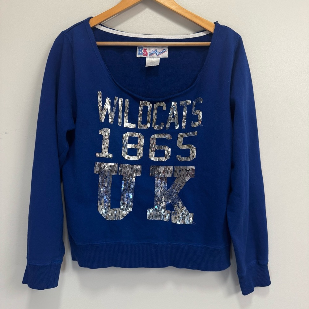 UK Wildcats 1865 Blue Sequin Logo Sweatshirt